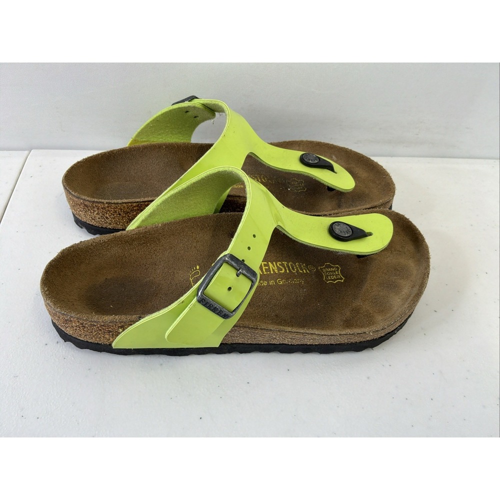 Birkenstock Gizeh Sandals Thong Women's EU 36/US 5  Leather Bright Green Boho